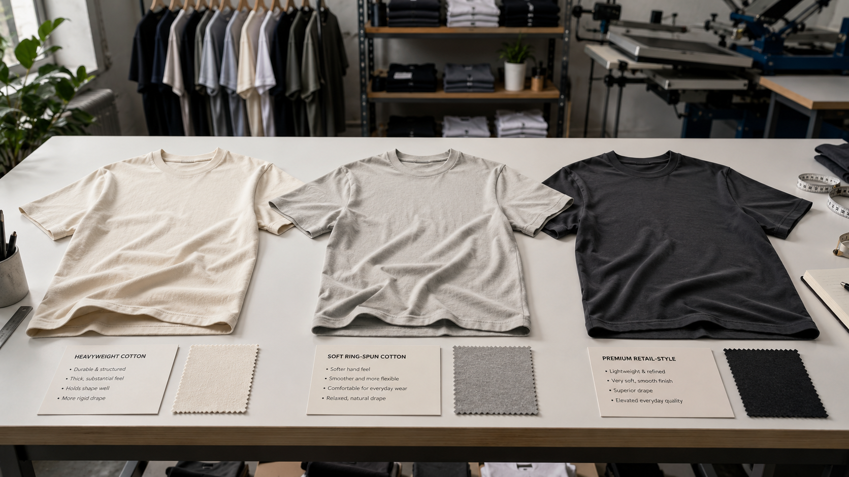 basic and premium shirt choices that affect custom T-shirt printing cost