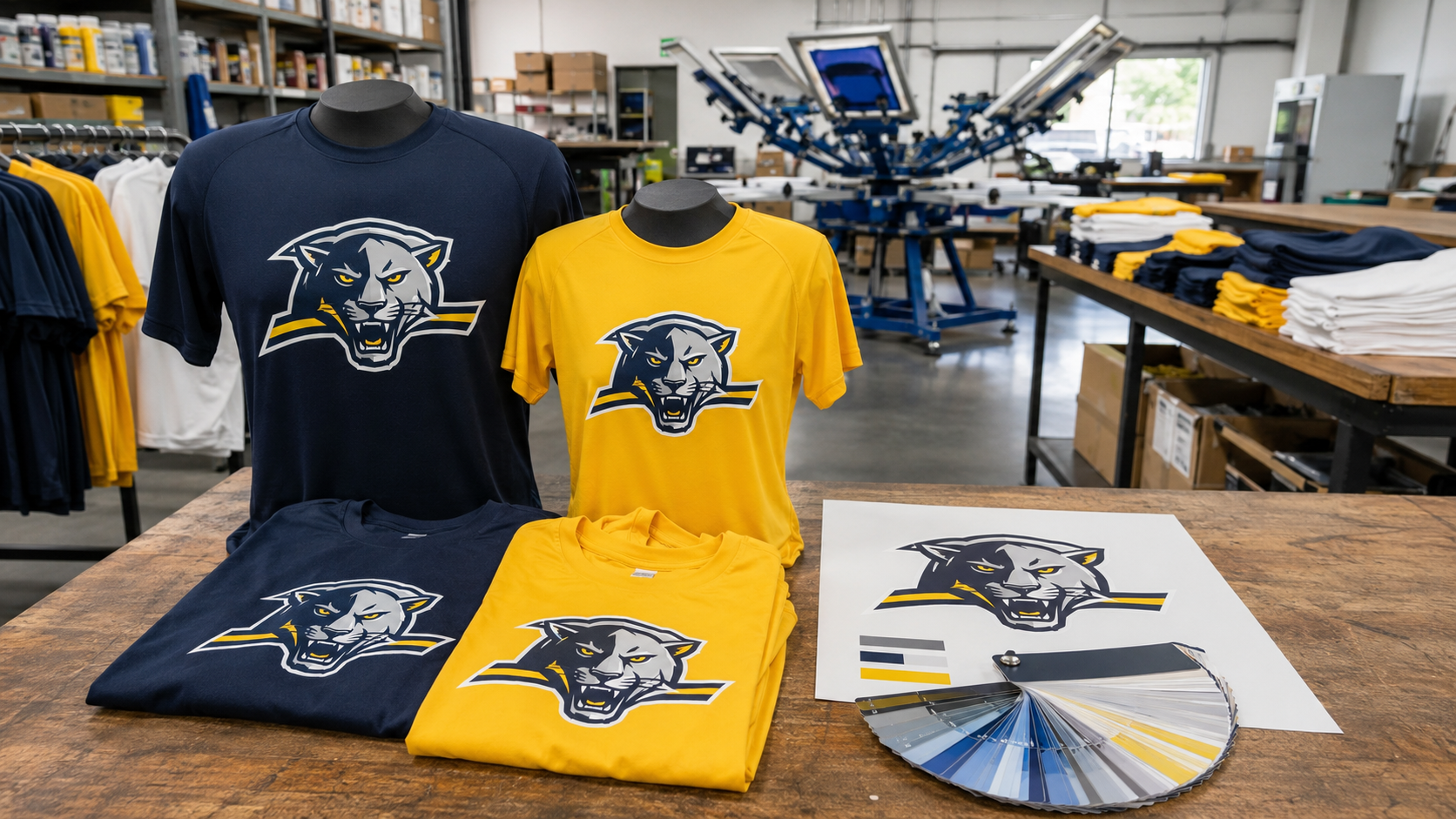 custom t-shirt printing for sports teams at a local Arlington apparel shop