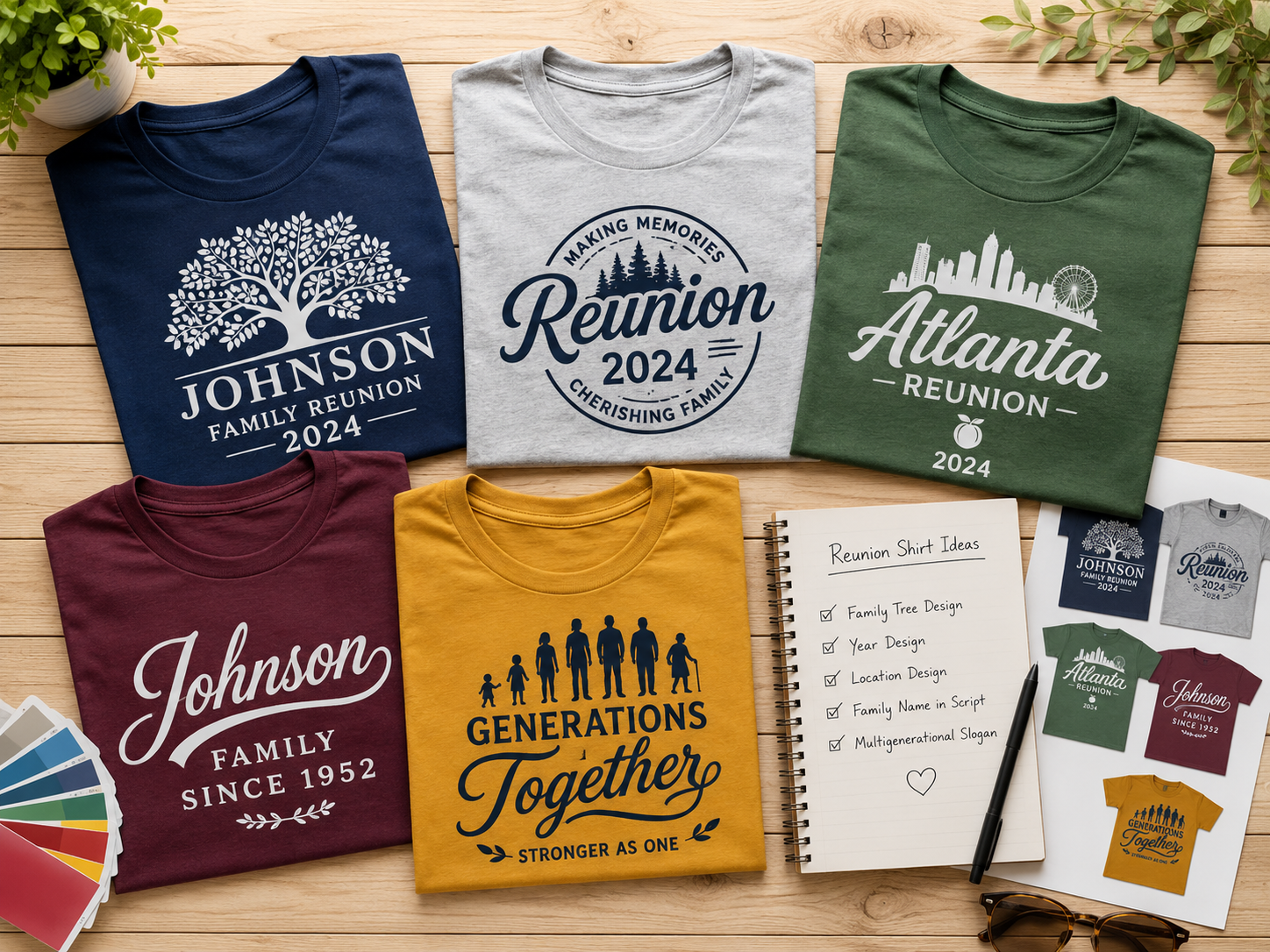 custom family reunion shirt ideas with family name and year