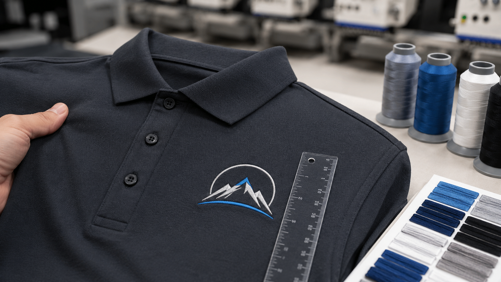 left chest logo placement for custom embroidered polo shirts
