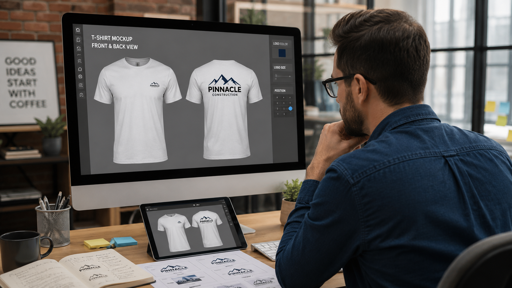 logo placement proof for custom T-shirt printing