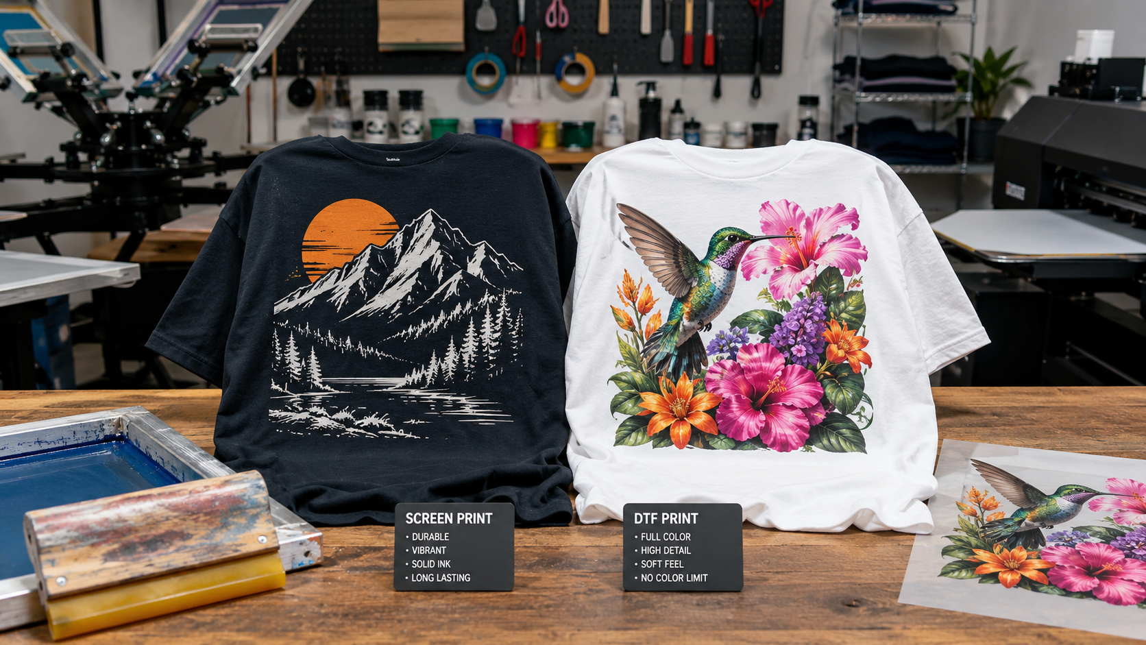 screen printing and DTF decoration methods for sustainable custom apparel orders