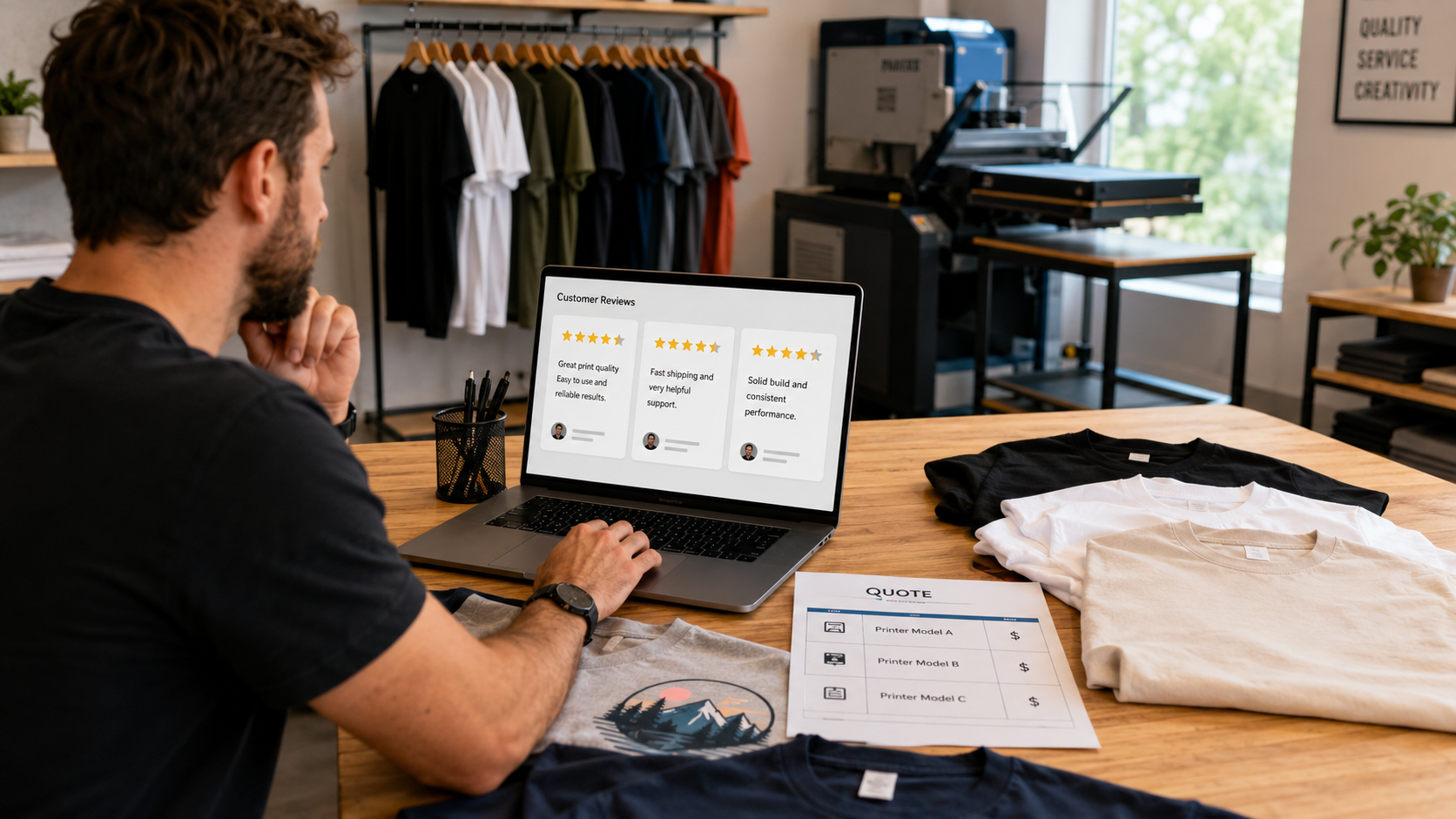 reviewing top-rated custom t-shirt printing companies before ordering custom shirts